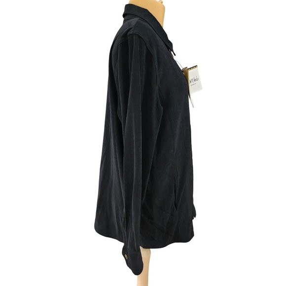 Preowned with Tags Bob Mackie Womens Embroidered Tassle Full Zip Black Jacket/Bl - Picture 2 of 7